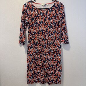 Boden Size-6P Womens Dress Multicolor Floral Miriam 3/4 Sleeve Jersey